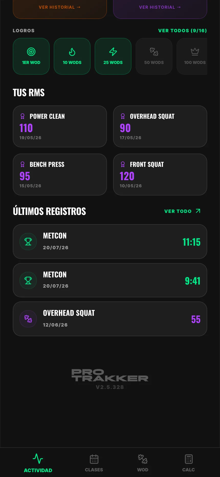 Tus PRs (Record Personal): tu mejor marca en cada ejercicio