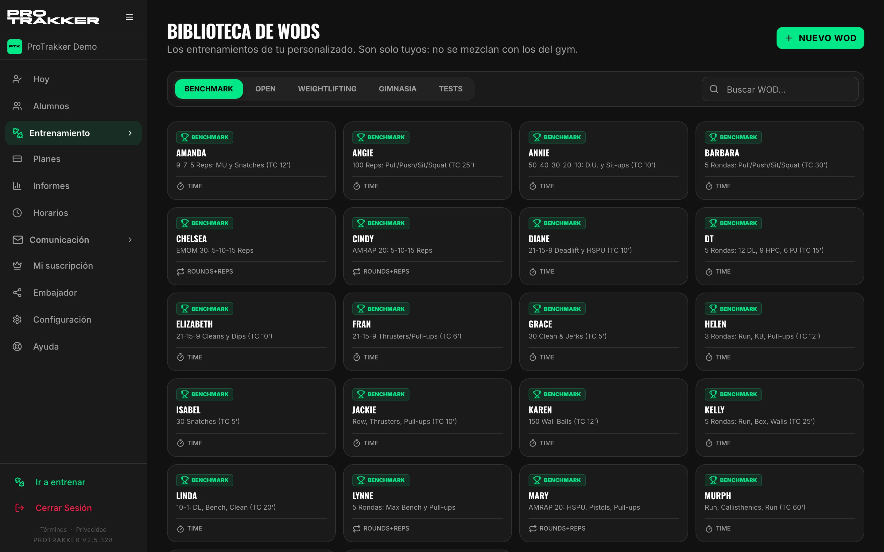 Tu biblioteca de sesiones guardadas