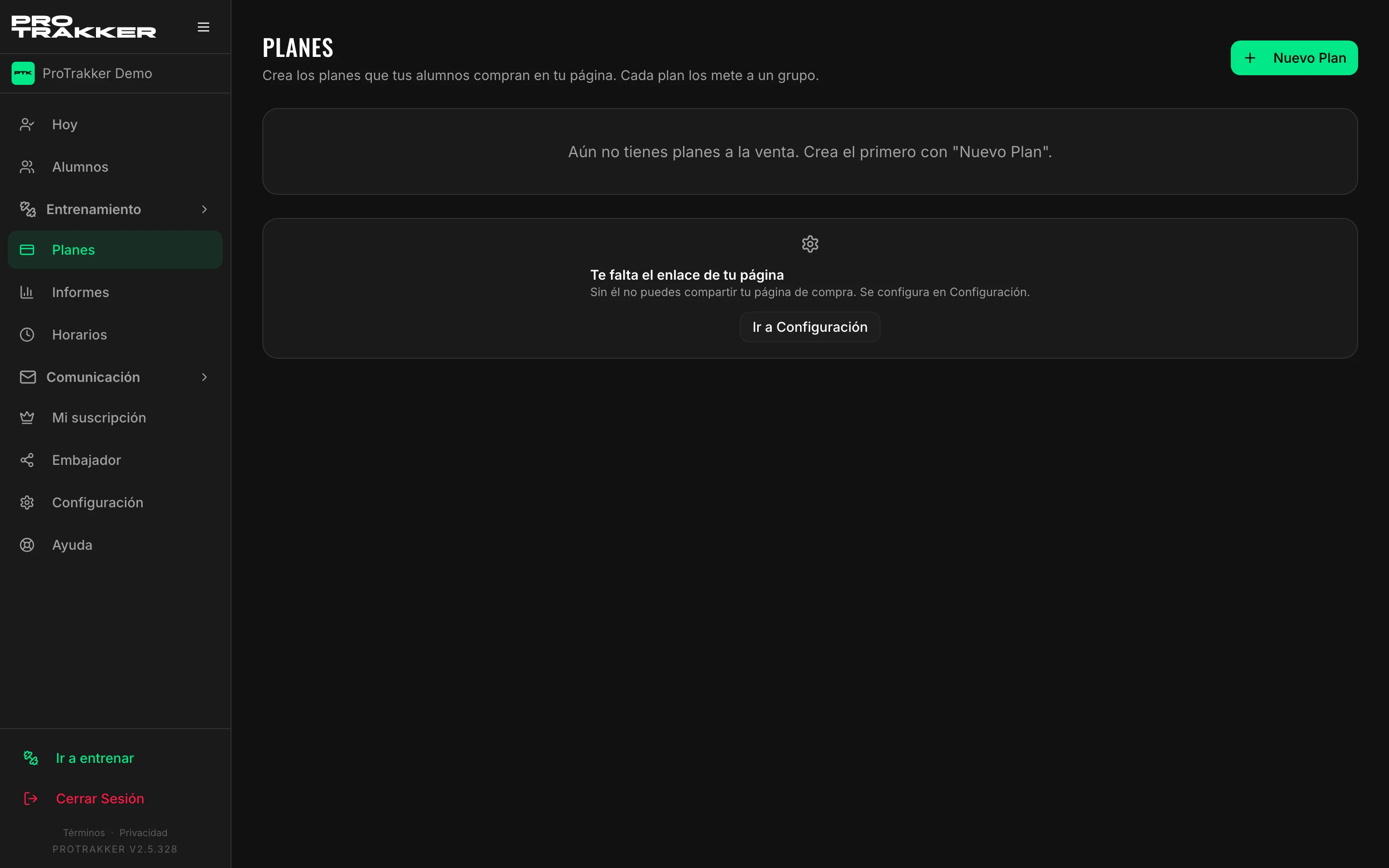 Cada plan trae su link para copiar y compartir